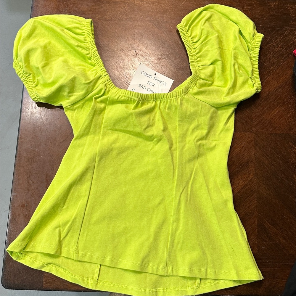 Vixen by Micheline Pitt Lime Green Top - Picture 3 of 3